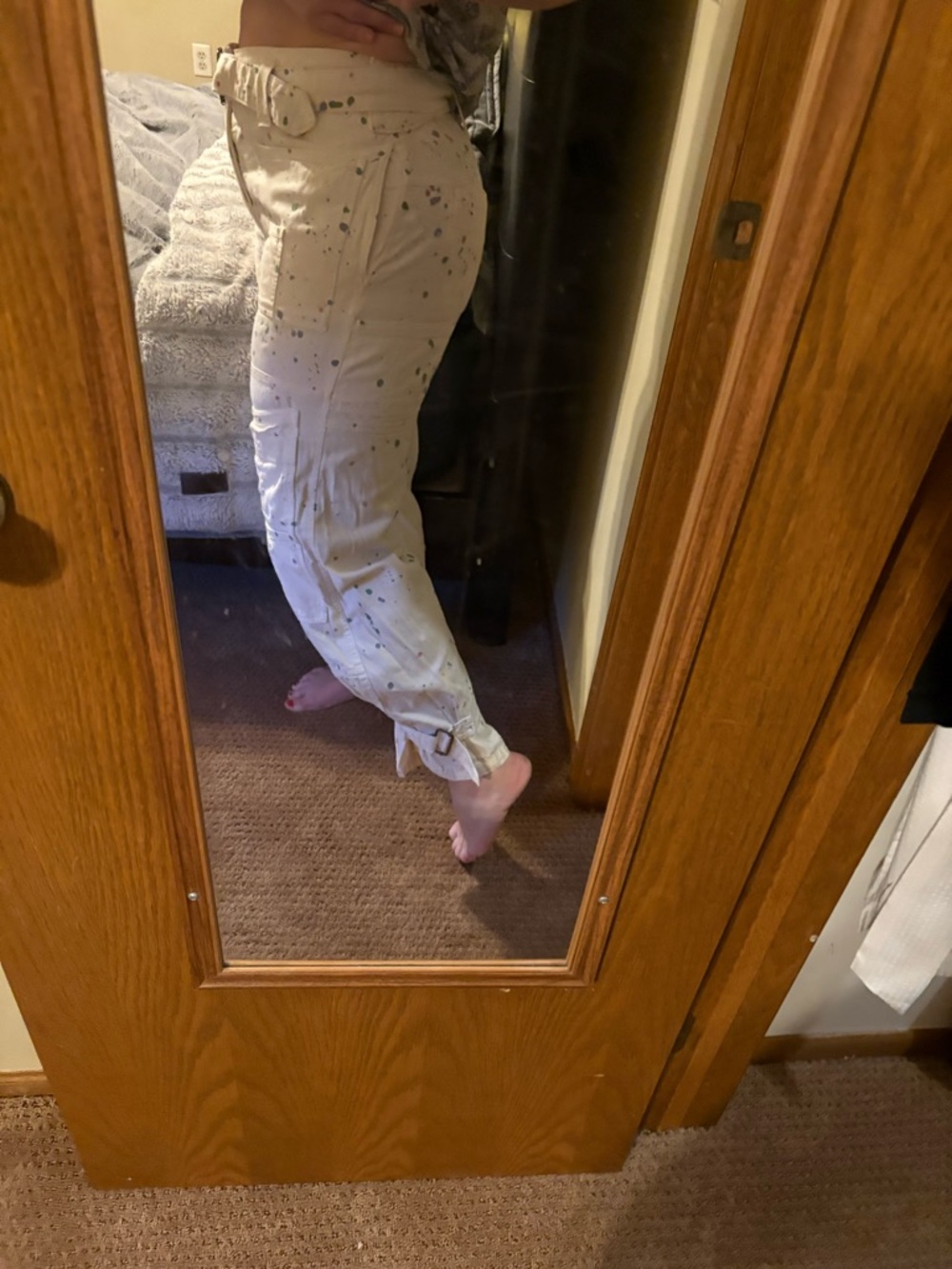 Free People ecru painter pant size 0 very oversized read retail $228 - Picture 13 of 13